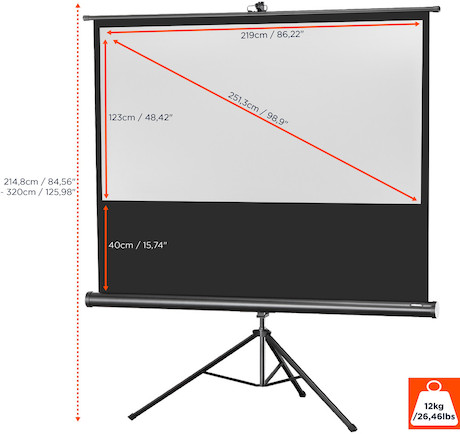 celexon Stativleinwand Economy 219 x 123 cm