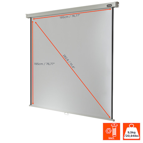 celexon Rolloleinwand Professional 200 x 200 cm - 1:1 - Gain 1,2 - 111"