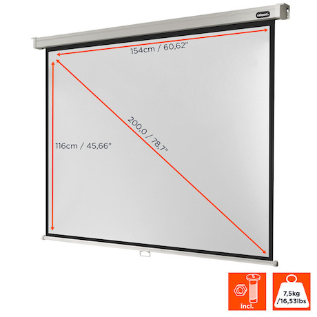 celexon Rolloleinwand Professional 160 x 120 cm - 4:3 - Gain 1,2