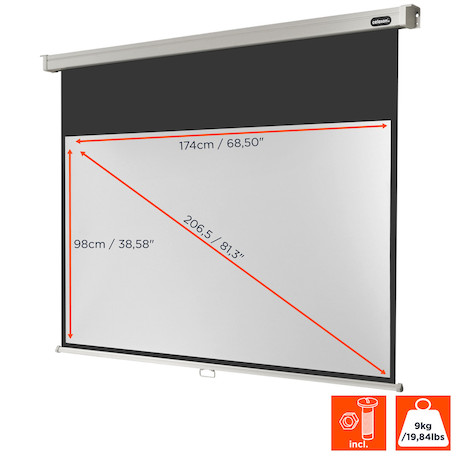 celexon Rolloleinwand Professional 180 x 102 cm - 16:9 - Gain 1,2 - 81"