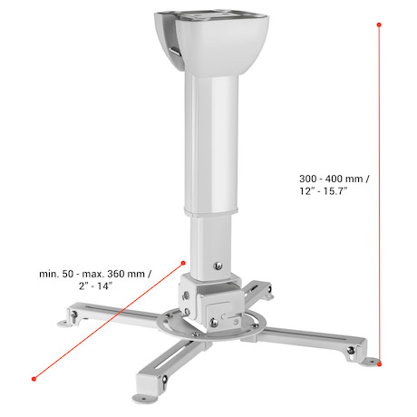 celexon Beamer-Deckenhalterung universal MultiCel Pro 3040 - weiß - 30-40 cm