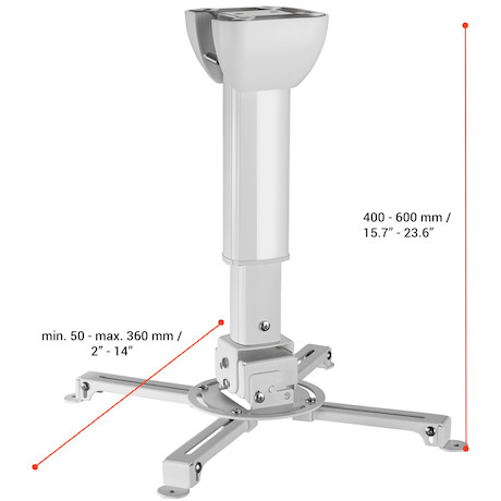 celexon Beamer-Deckenhalterung universal MultiCel Pro 4060 - weiß - 40-60 cm