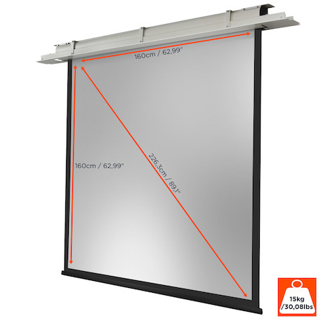 celexon Deckeneinbau Leinwand Motor Expert - 160 x 160 cm - 1:1 - Gain 1,2