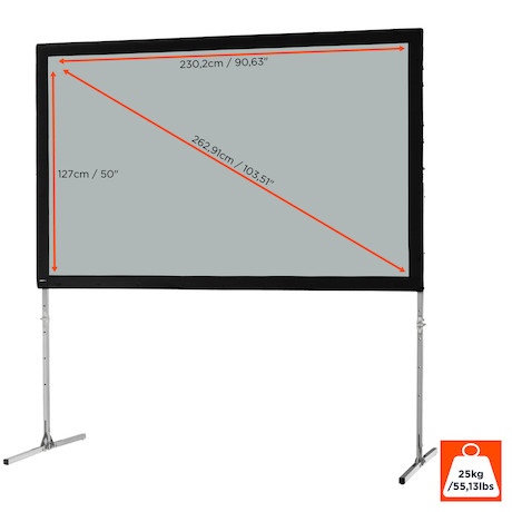 celexon Faltrahmen Leinwand Mobil Expert 203 x 127 cm , Rückprojektion