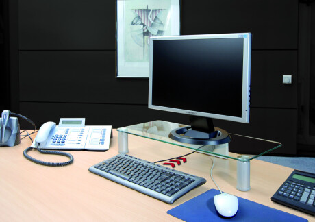 VCM Glas TV-Aufsatz "Parco", Silber, Klarglas