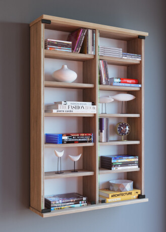 VCM CD / DVD Wandregal "Zuntisa" | Wand Regal Hänge Vitrine Sonoma-eiche (sägerau)