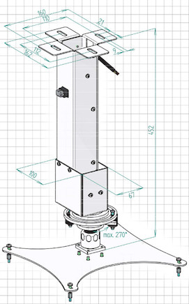 PeTa Deckenhalterung ROTO, Säulenlänge 48 cm