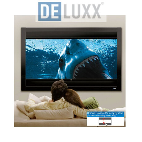 DELUXX Cinema Rahmenleinwand Multiformat Mattweiß Polaro - 16:9/21:9 - 204x114 cm