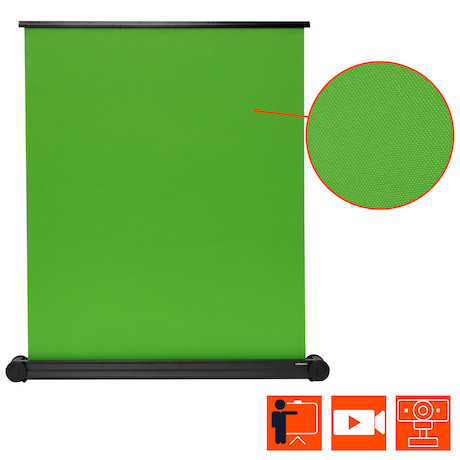 celexon Mobile Chroma Key Green Screen 150 x 180 cm für Zoom-Calls, Tiktok Content & Streaming