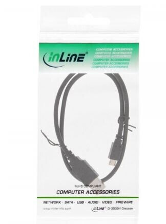 InLine Micro-USB 2.0 Kabel, Schnellladekabel, USB-A Stecker an Micro-B Stecker, schwarz, 1,5m