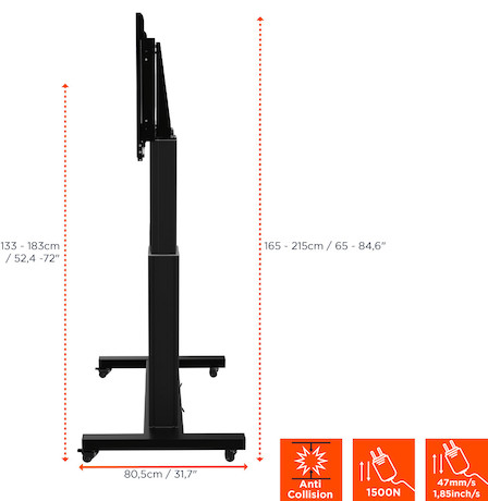 celexon Expert elektrisch höhenverstellbarer Display-Rollwagen Adjust-70120MB- 50cm
