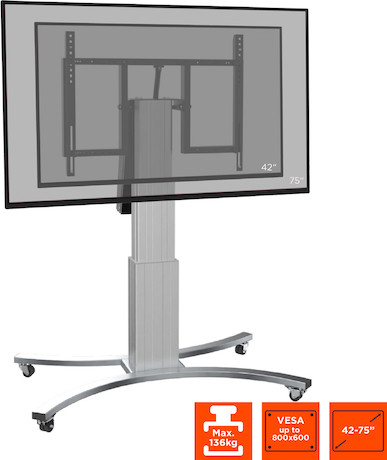 celexon Expert elektrisch höhenverstellbarer Display-Rollwagen Adjust-V4275S mit Kippfunktion - 70cm