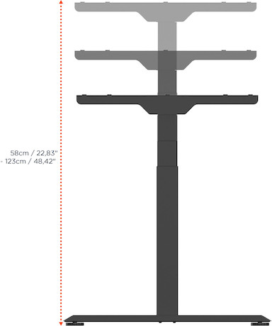 celexon höhenverstellbarer Schreibtisch Pro eAdjust-58123 - schwarz, inkl. Tischplatte 175 x 75 cm