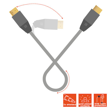 celexon DisplayPort auf HDMI Kabel 4K 1,0m - Professional Line