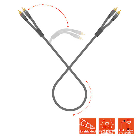 celexon 2x Cinch Stereo Audiokabel 7,5m - Professional Line