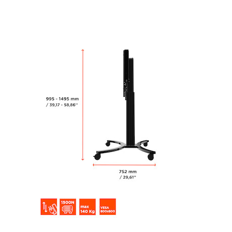 celexon Expert elektrisch höhenverstellbarer Display-Rollwagen Adjust-4286MB - 50cm - Demo