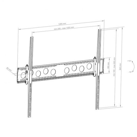 Hagor WH 120 T - HD - neigbare Wandhalterung -75-130" | max. VESA 1200x900 | Traglast 125 kg