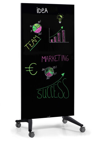 Legamaster Mobiles Glasboard 90 x 175 cm schwarz