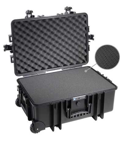 B&W Hartschalenkoffer Typ 6800 mit Würfelschaum, schwarz