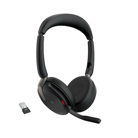 Jabra Evolve2 65 Flex Link380a UC Stereo – schnurloses Stereo Headset mit USB-A - zertifiziert für