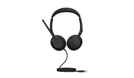Jabra Evolve2 50 Link380a MS Stereo – schnurgebundenes Stereo Headset mit USB-A zertifiziert für Mic