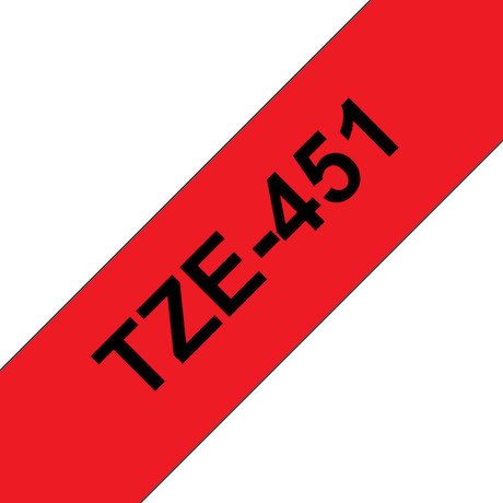 Brother TZe-451 Schriftband schwarz/rot 24mm/8m