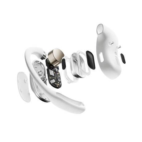 SHOKZ OpenFit Air Open-Ear-Design Bluetooth Kopfhörer mit 28 Stunden Wiedergabezeit | Farbe: Weiß