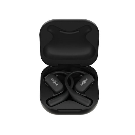 SHOKZ OpenFit Open-Ear-Design Bluetooth Kopfhörer mit 28 Stunden Wiedergabezeit | Farbe: Schwarz