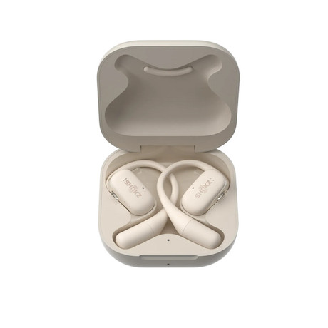 SHOKZ OpenFit Open-Ear-Design Bluetooth Kopfhörer mit 28 Stunden Wiedergabezeit | Farbe: Beige