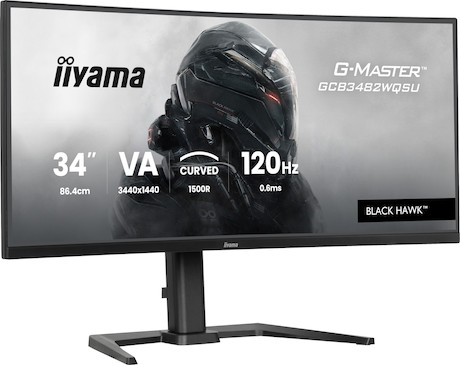iiyama G-MASTER GCB3482WQSU-B1 34" Gaming Curved Monitor mit 120Hz Bildwiederholfrequenz & 0.6 ms Re