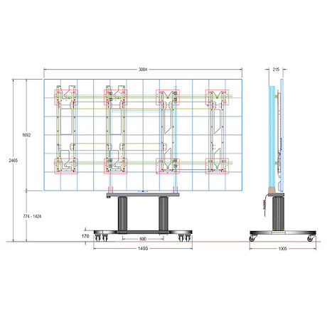 Hagor LED-SMH LG LAEC 136“ GN2 mobiles Liftsystem mit elektro-motorischer Höhenverstellung