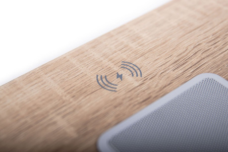 Block Aurora Stereoanlage mit integrierten Lautsprechern für kräftigen Sound in Walnuss