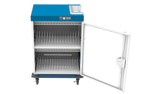 GEMMA T32C Ladewagen für 32 Geräte, USB-C, 18W pro Port, weiß/blau