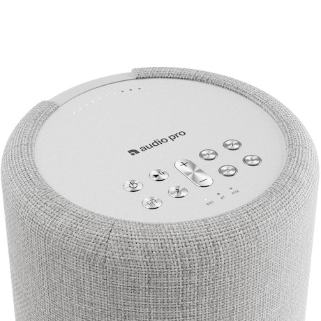 Audio Pro A10 MkII W Smarter Multiroom-Lautsprecher in Hellgrau
