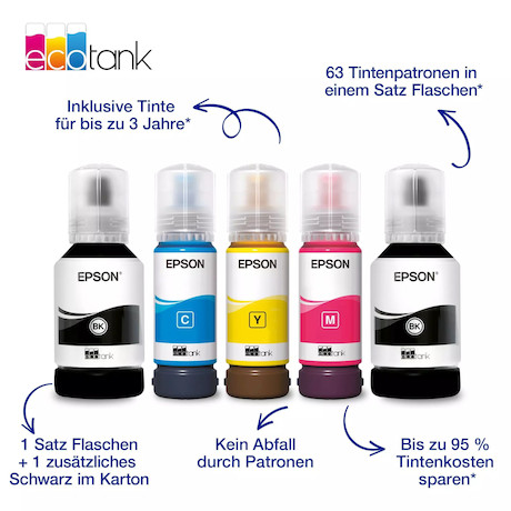 Epson EcoTank ET-3950 A4-Multifunktionsdrucker mit Wi-Fi und AirPrint Tintentank