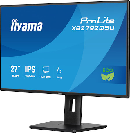 iiyama ProLite XB2792QSU-B1 27" Monitor mit IPS-Panel-Technologie, QHD-Auflösung, höhenverstellbarem