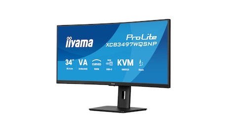 iiyama ProLite XCB3497WQSNP-B1 34" Curved-Monitor mit UWQHD-Auflösung, USB-C-Dock und einem höhenver