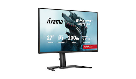 iiyama G-MASTER Red Eagle GB2771QSU-B1 27" Gaming-Monitor mit dem höhenverstellbaren Standfuß und US