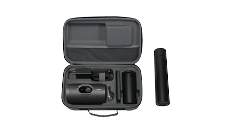 JmGO PicoPlay+ Pack LED Beamer Bundle mit Stativ mit integrierter 20.000-mAh-Powerbank + Tasche