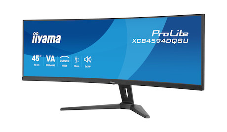 iiyama ProLite XCB4594DQSU-B1 45" ultrabreiter Curved-Monitor mit Dual-QHD-Auflösung und höhenverste
