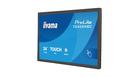iiyama ProLite T2455MSC-B2 24″ Multi-Touch-Monitor mit Edge-to-Edge-Glas, integrierter Webcam und fl