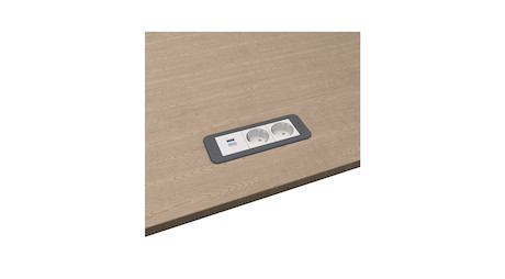 Kinderman CablePort Office frame 3f2xStr1xUSBA/C Tischanschlussfeld 3-fach (2x Schuko, 1x Dual-USB)