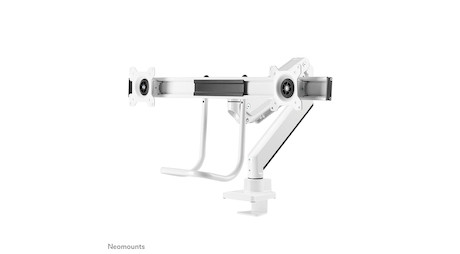 Neomounts NM-D775DXWHITE Monitorarm 10-32" - Gasfeder - Topfix - 180°-Stopp - Klemme/Durchführung -