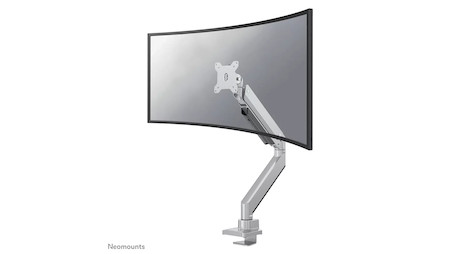 Neomounts NM-D775SILVERPLUS Monitorarm 10-49" - Gasfeder - Topfix - 180°-Stopp - Klemme/Durchführung