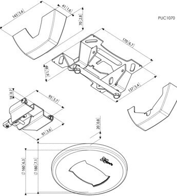 Vogels PUC1070 Deckenadapter schwarz, neigbar bis 90 Grad - Beamer
