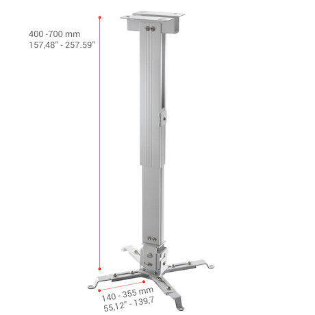 celexon Deckenhalterung universal MultiCel Economy 4070W - weiß - 40-70 cm