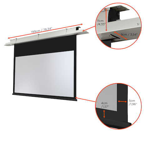 celexon Deckeneinbau Leinwand Motor Expert - 180 x 101 cm - 16:9 - Gain 1,2