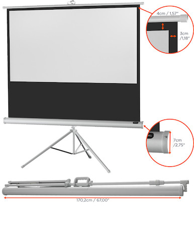 celexon Stativleinwand Economy 158 x 89 cm - White Edition