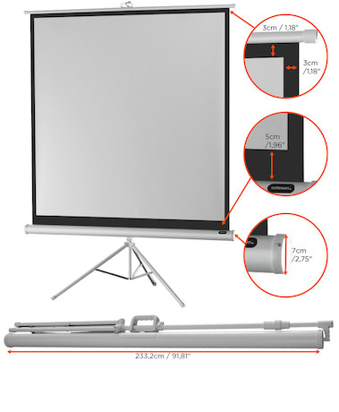 celexon Stativleinwand Economy 219 x 219 cm - White Edition