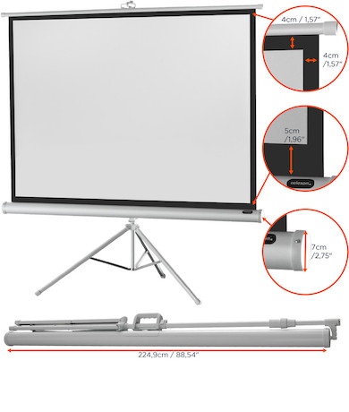 celexon Stativleinwand Economy 211 x 160 cm - White Edition